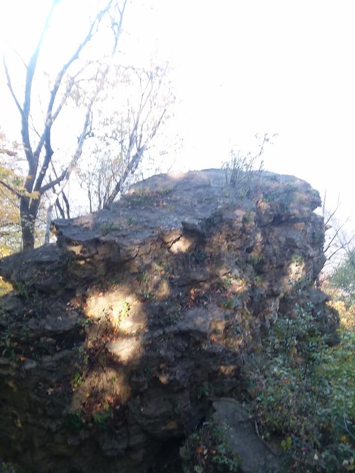 Yep, the uninteresting top of a rocky outcropping....