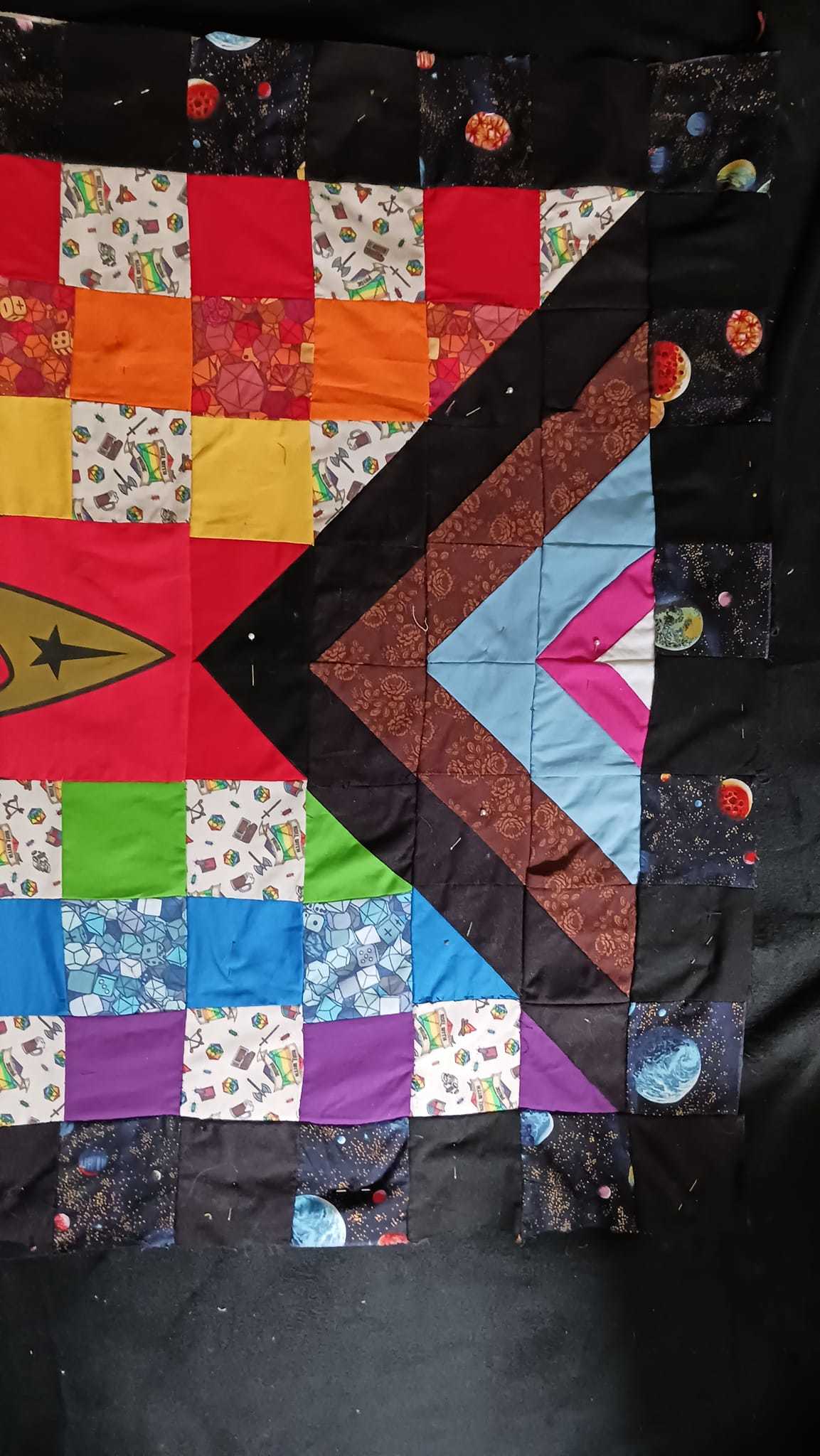 close-up of progressive triangle