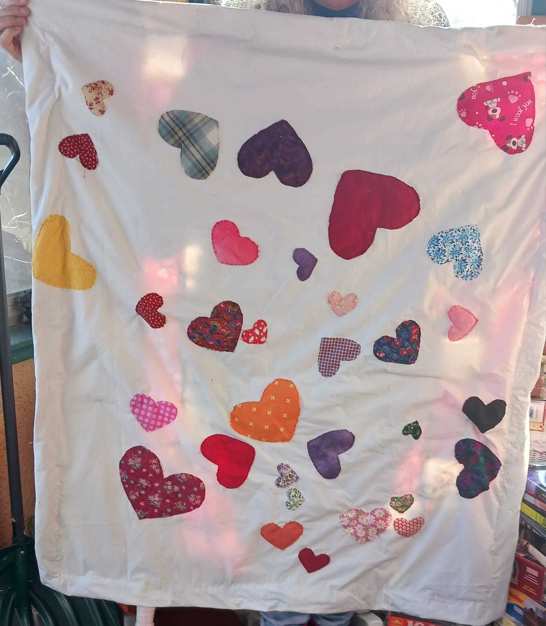 Back or front of hearts