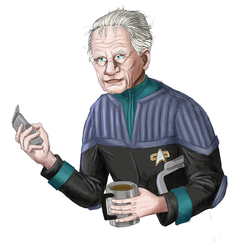 Rochester LeRoux, science officer, so damn ready for retirement it's not funny.